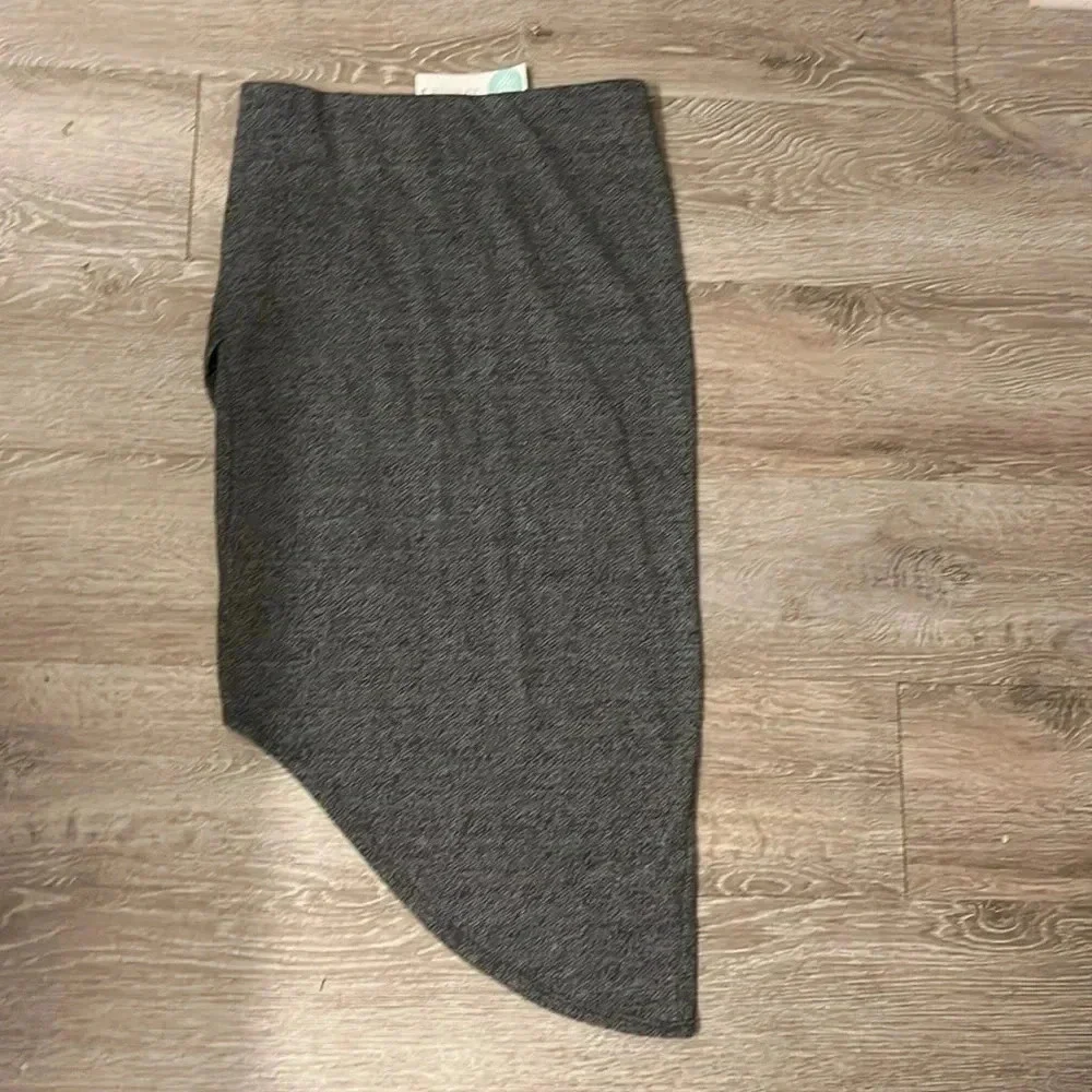 Renee C catriona ruche asymmetrical fitted dark gray skirt Size Large - Picture 5 of 5